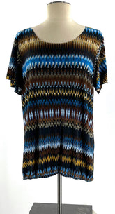 Blue Brown White Beige Striped Shirt Size M - TheRealThreads